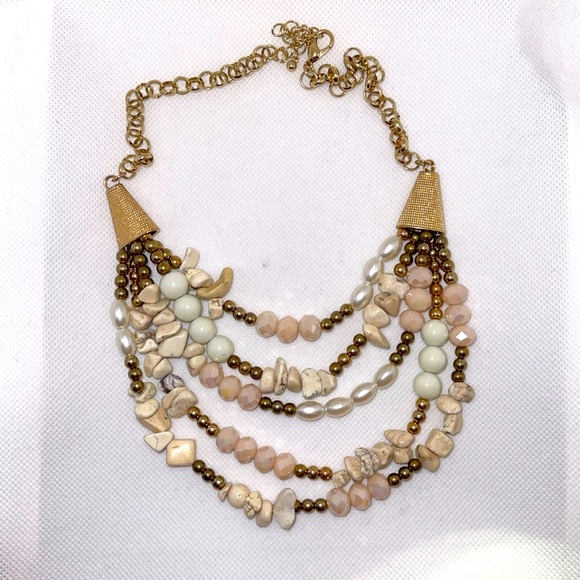 Gold and Beaded Necklace - Picture 1 of 3